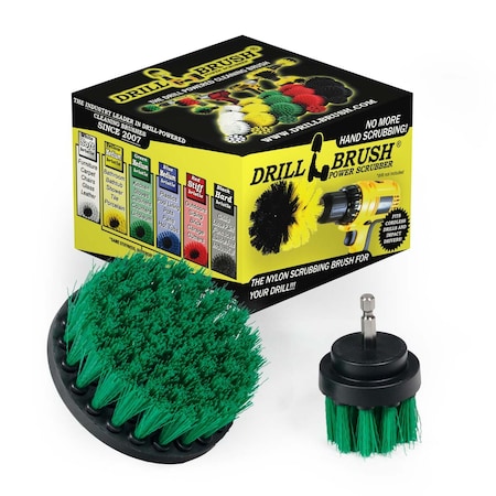 Drill Brush Power Scrubber By Useful Products 5 in W 5 in L Brush, Green G-S-42-QC-DB